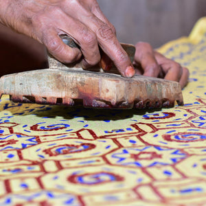 The Art of Ajrakh Hand Block Printing: A Timeless Tradition