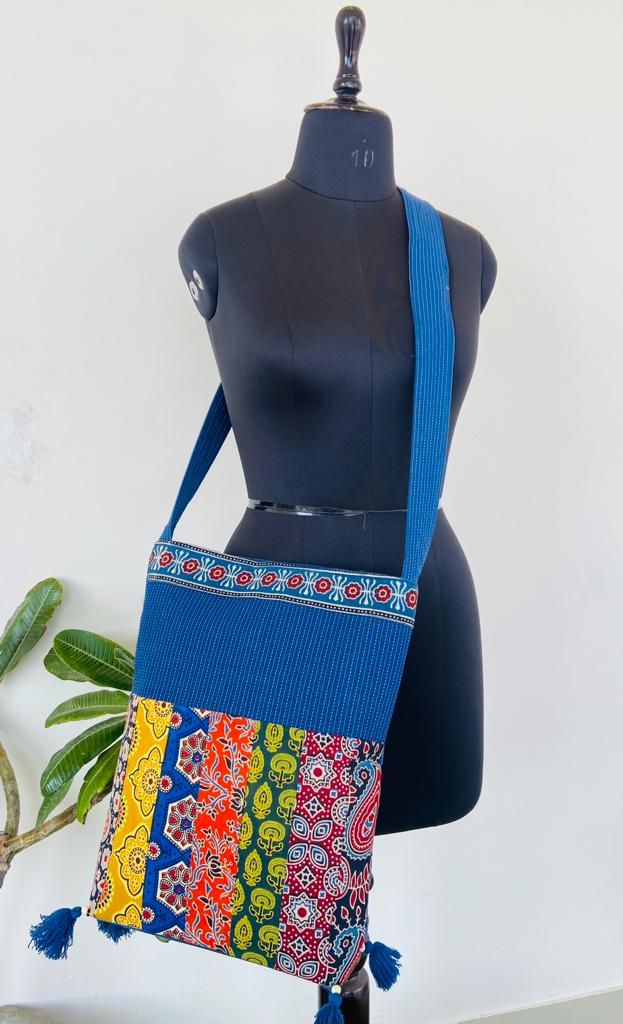 Ajrakh Patchwork Shoulder Handbag