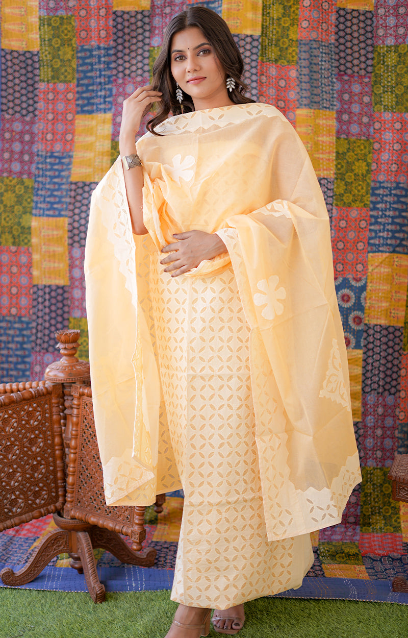 Rajasthani Unstitched Aplique Suits