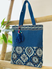Ajrakh and Kantha Handbag