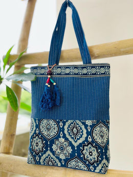Ajrakh and Kantha Handbag