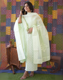 Rajasthani Unstitched Applique Suit