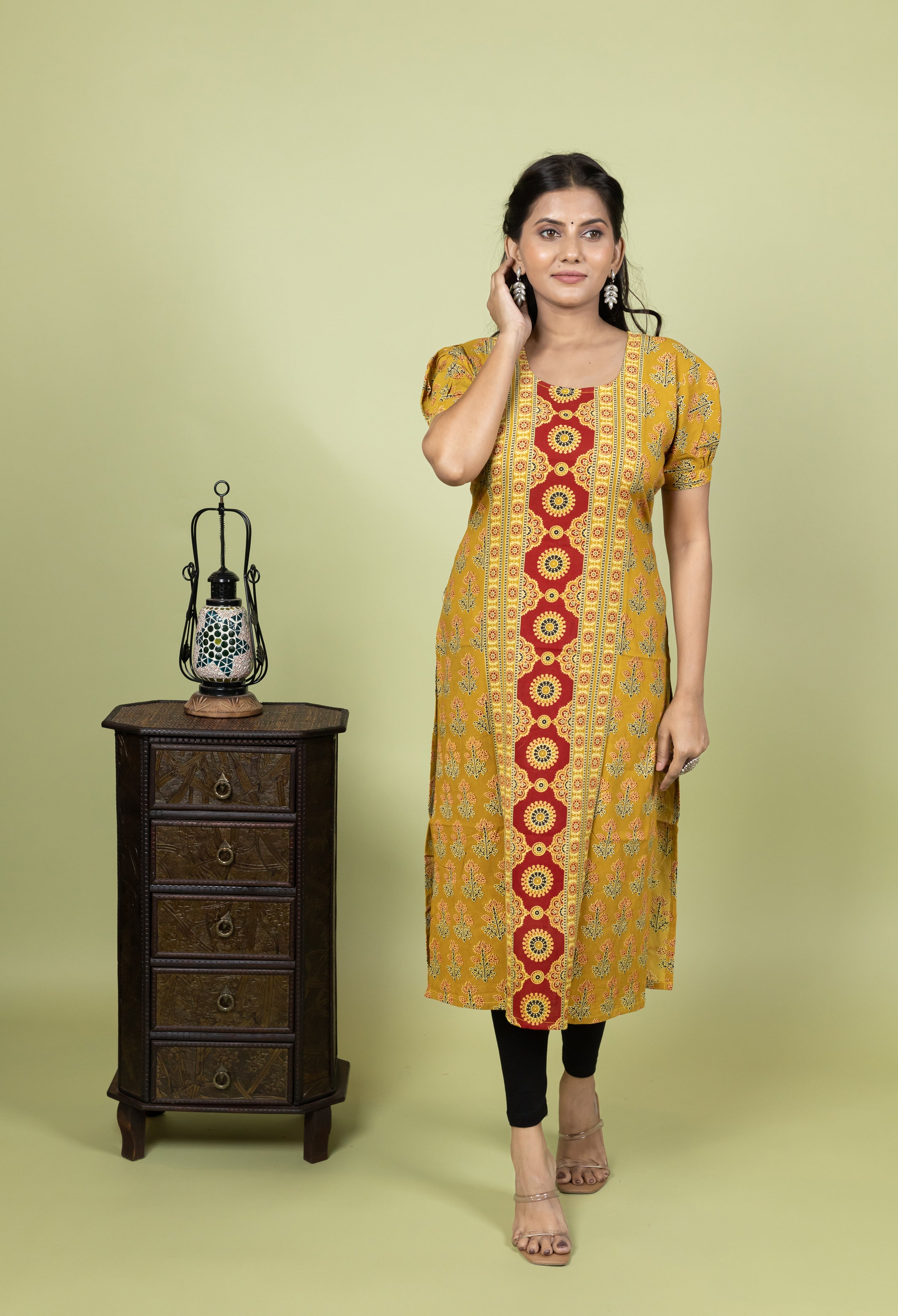 Ajrakh Printed Cotton Kurti