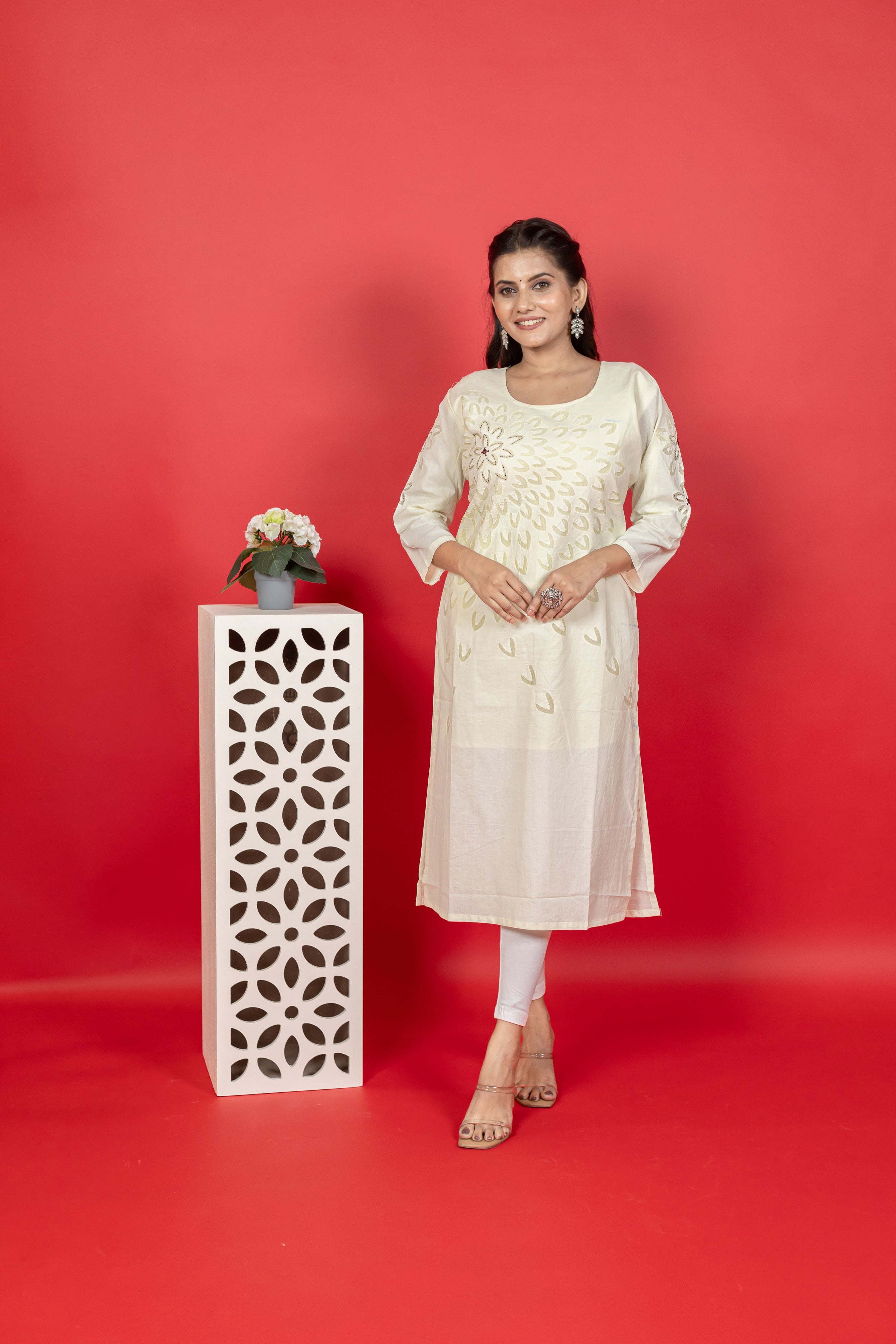 Handwork Aplique Cotton Kurti