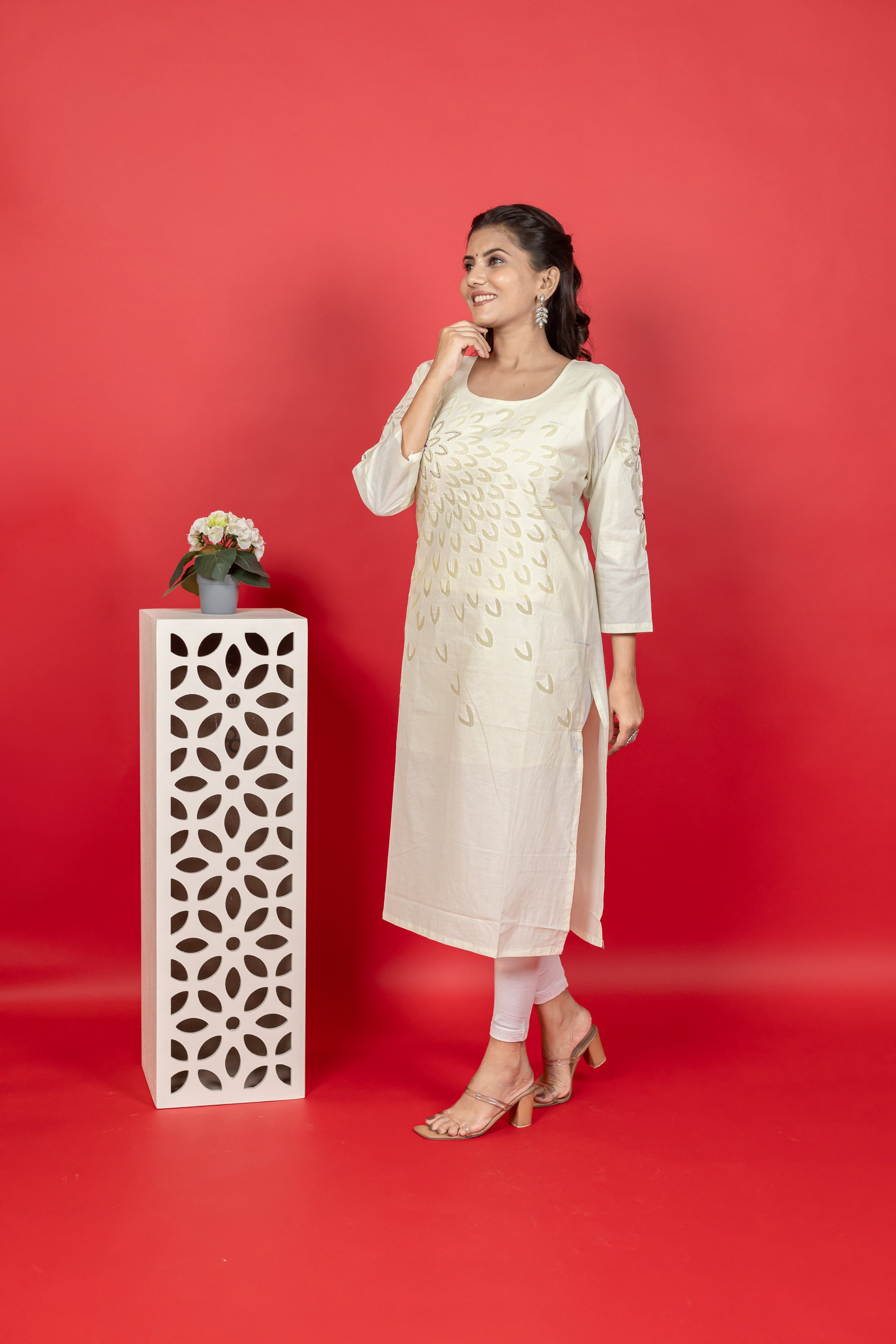 Handwork Aplique Cotton Kurti