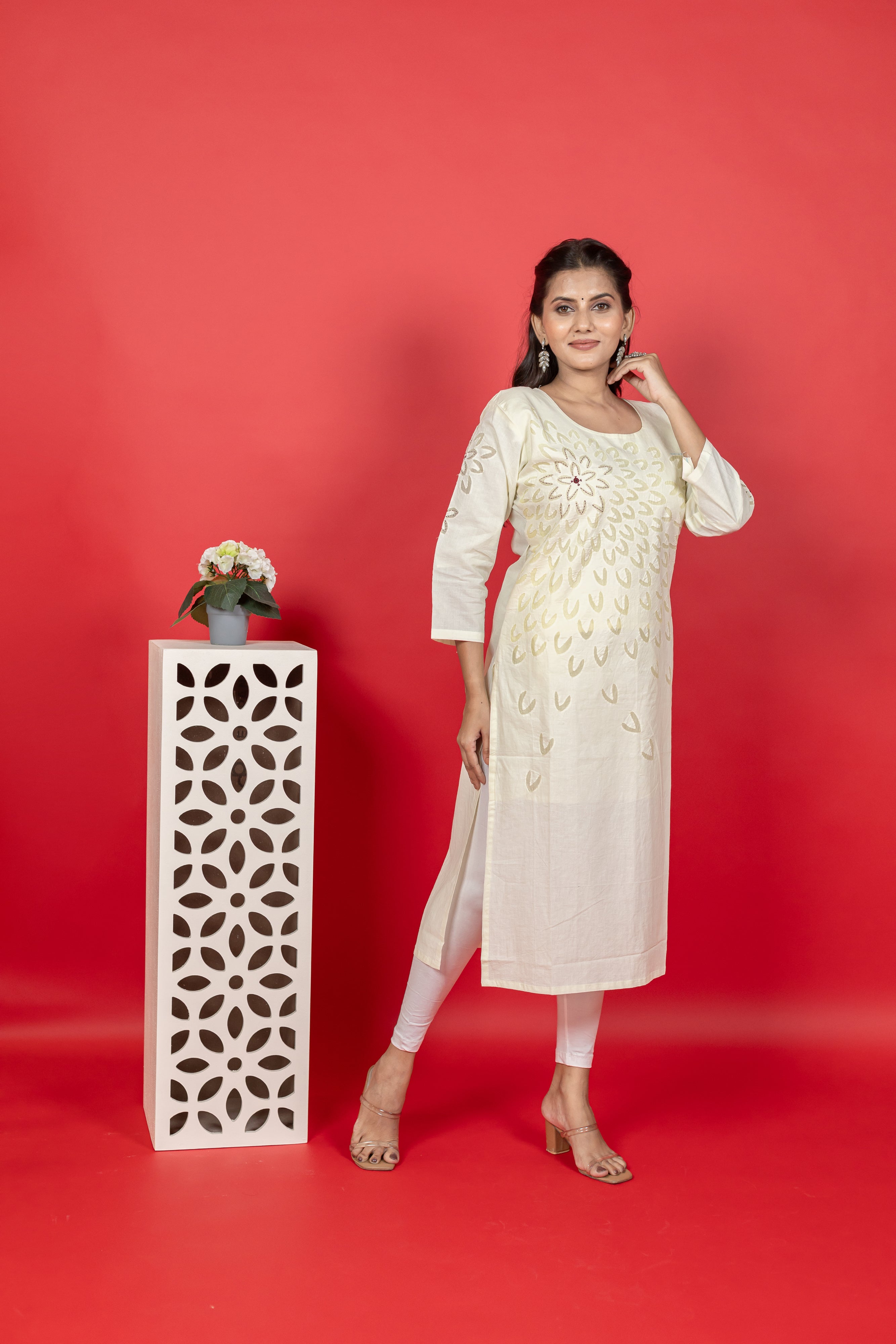 Handwork Aplique Cotton Kurti