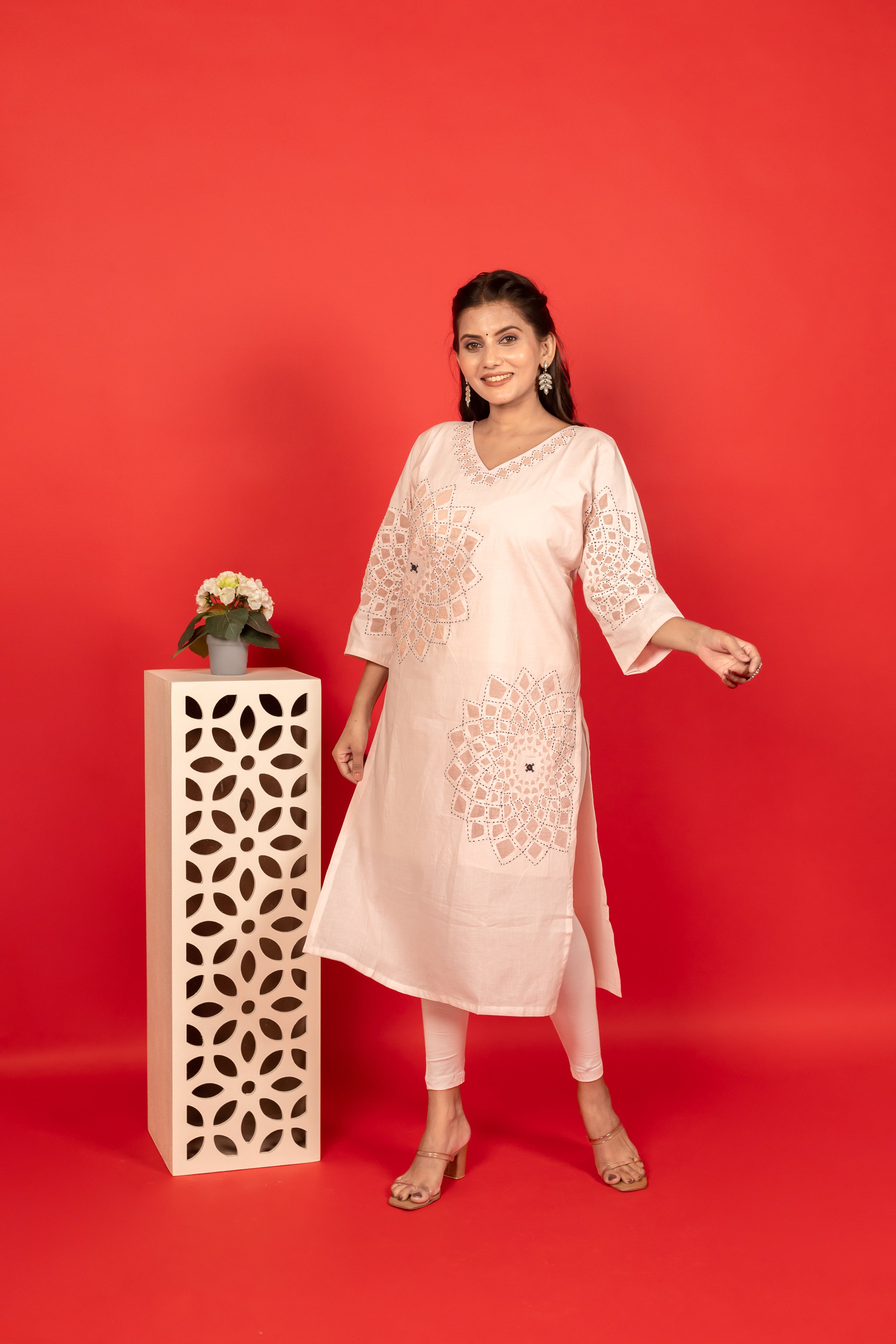 Handwork Aplique Cotton Kurti