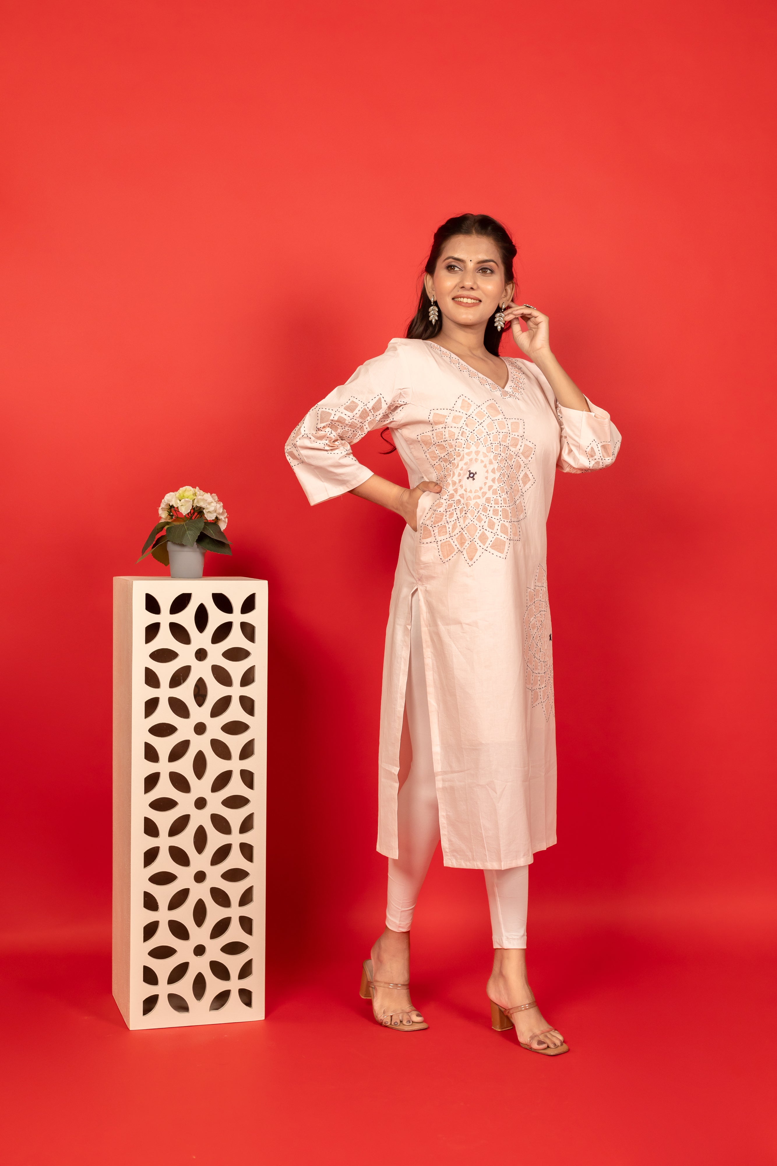 Handwork Aplique Cotton Kurti