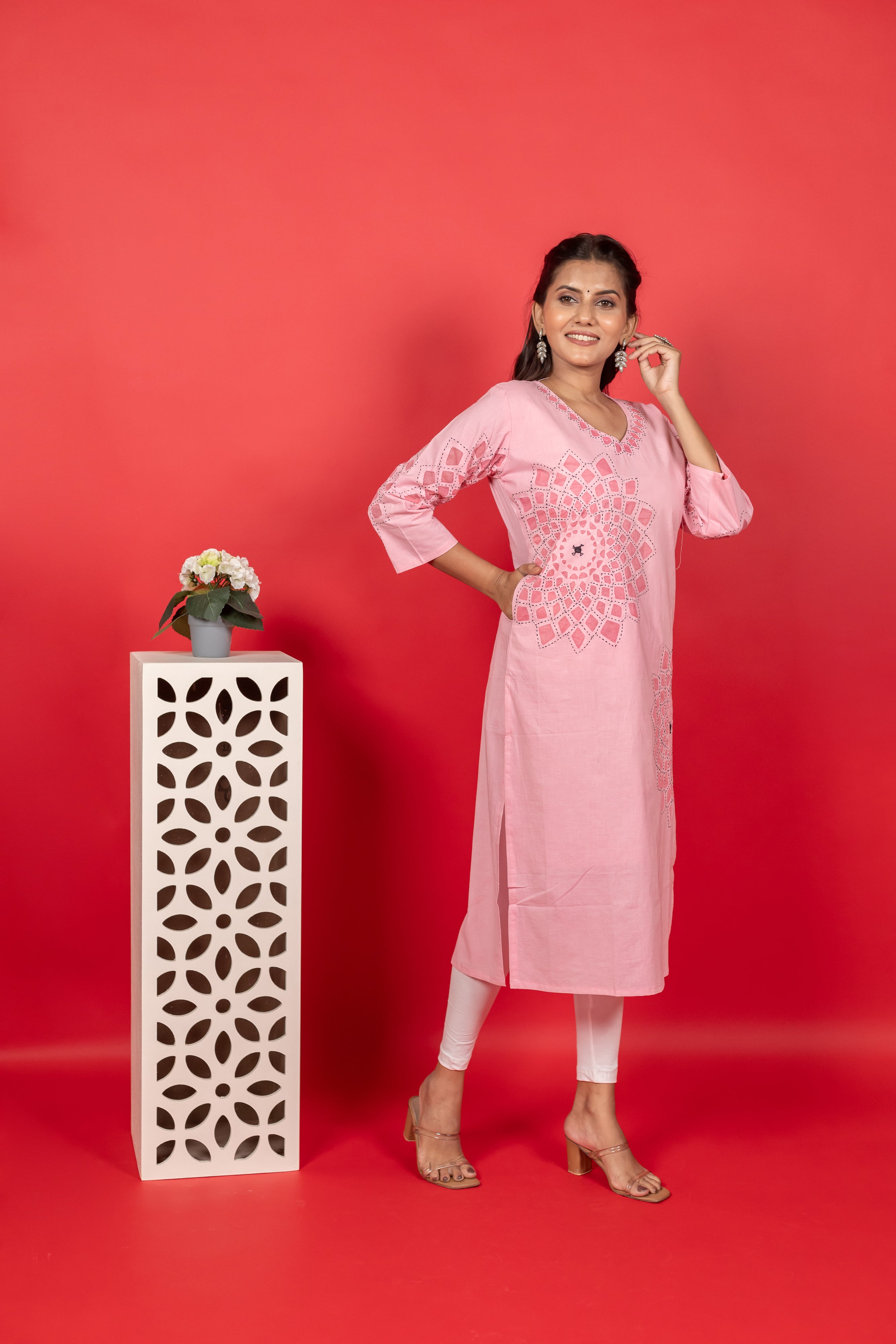 Handwork Aplique Cotton Kurti