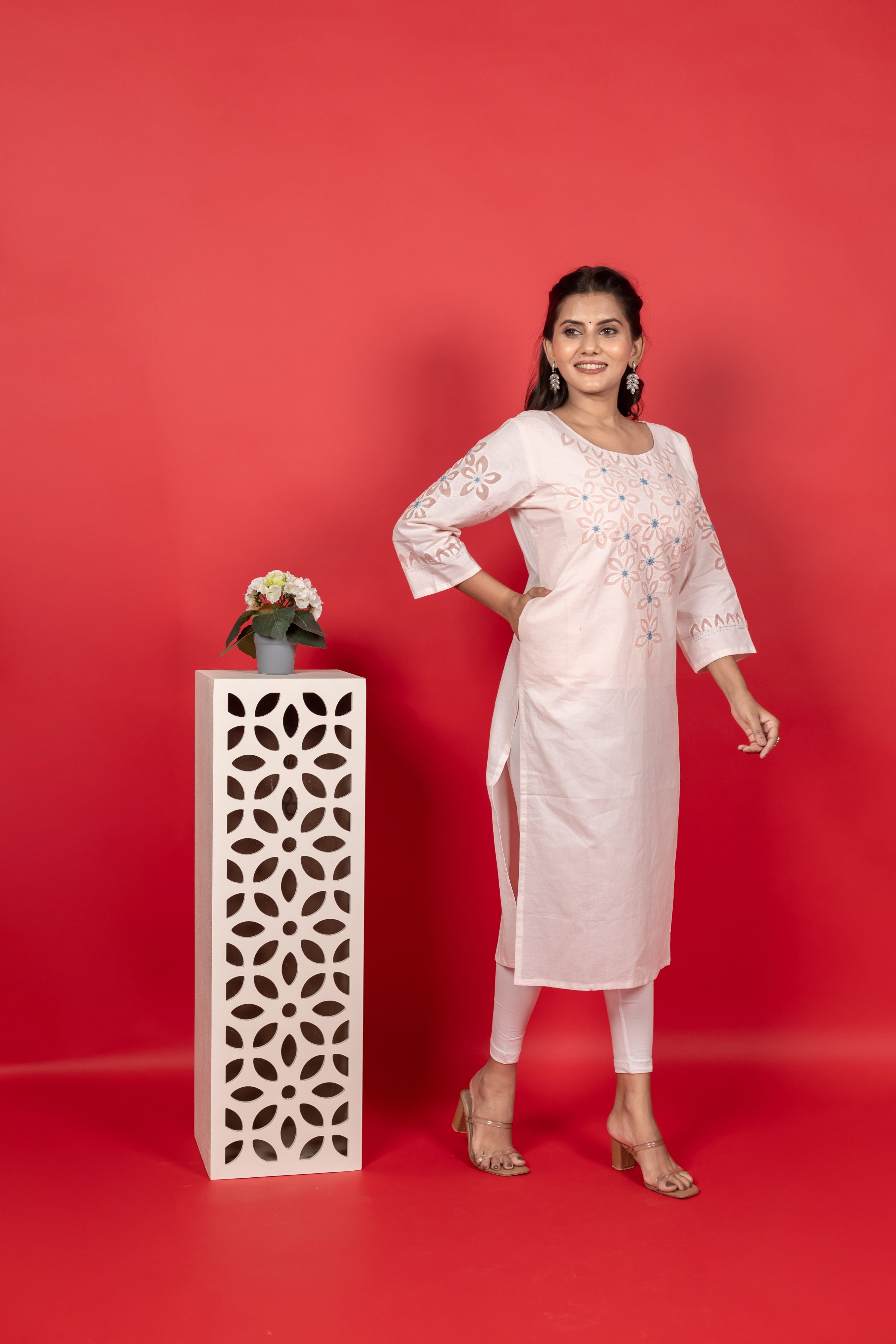 Handwork Aplique Cotton Kurti