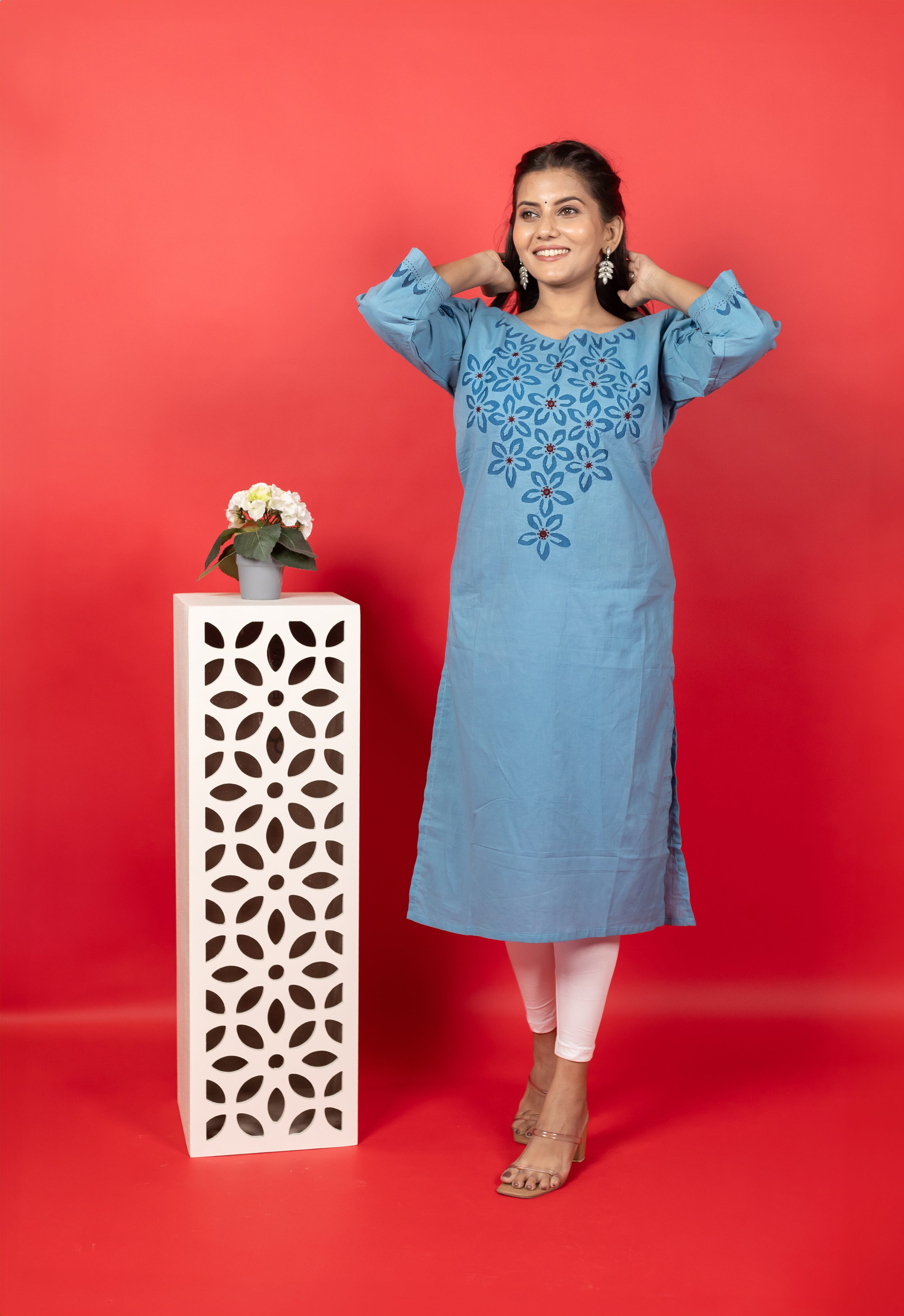 Handwork Aplique Cotton Kurti