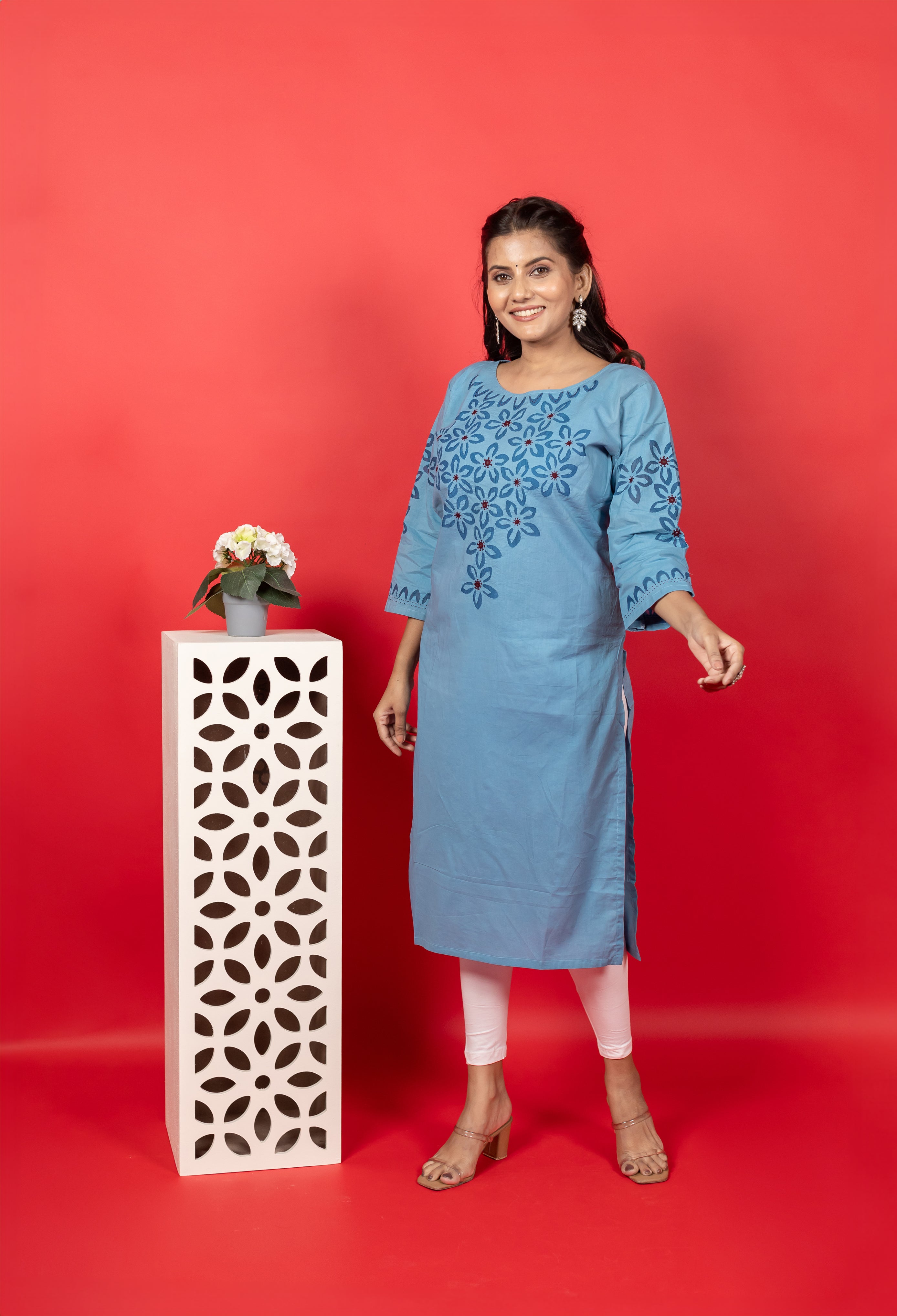 Handwork Aplique Cotton Kurti