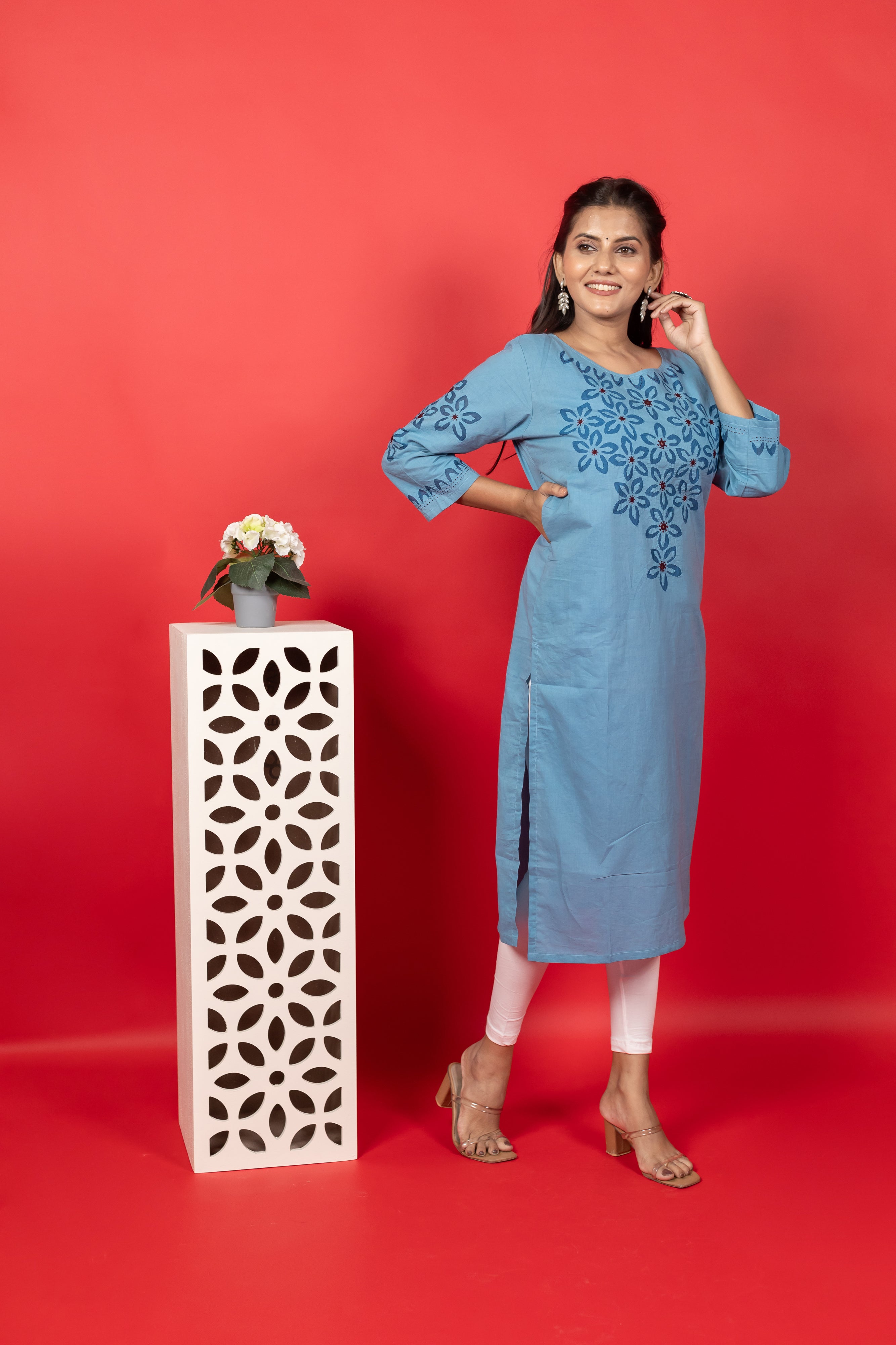 Handwork Aplique Cotton Kurti