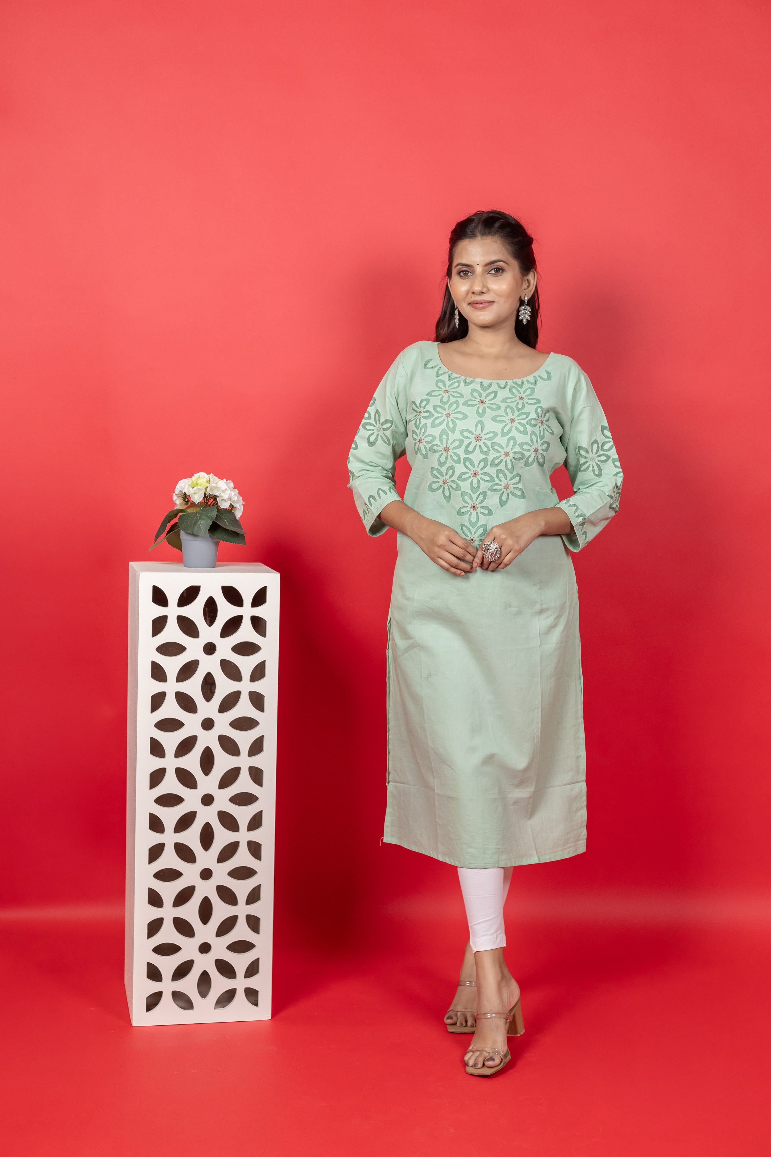 Handwork Aplique Cotton Kurti