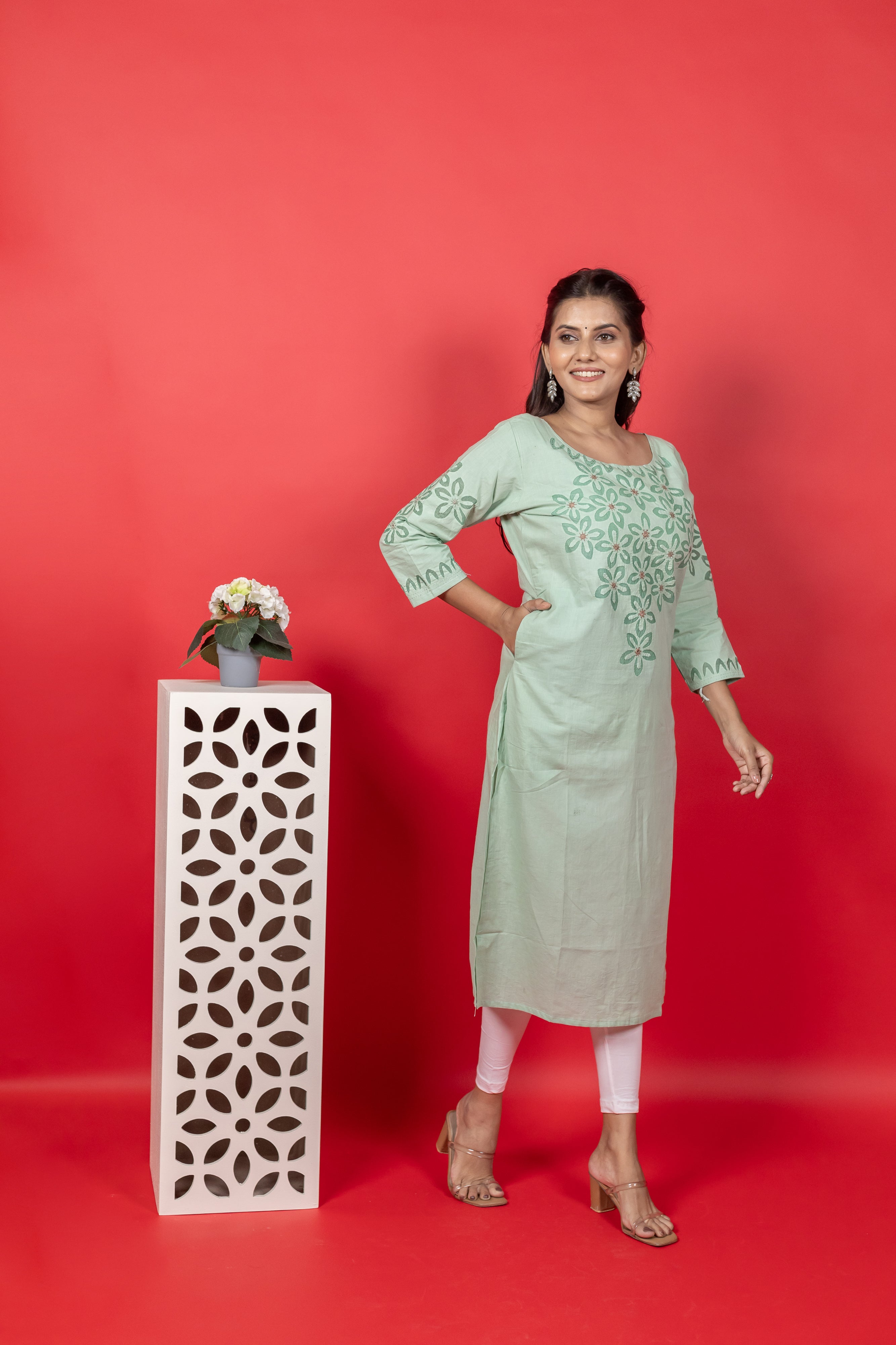 Handwork Aplique Cotton Kurti