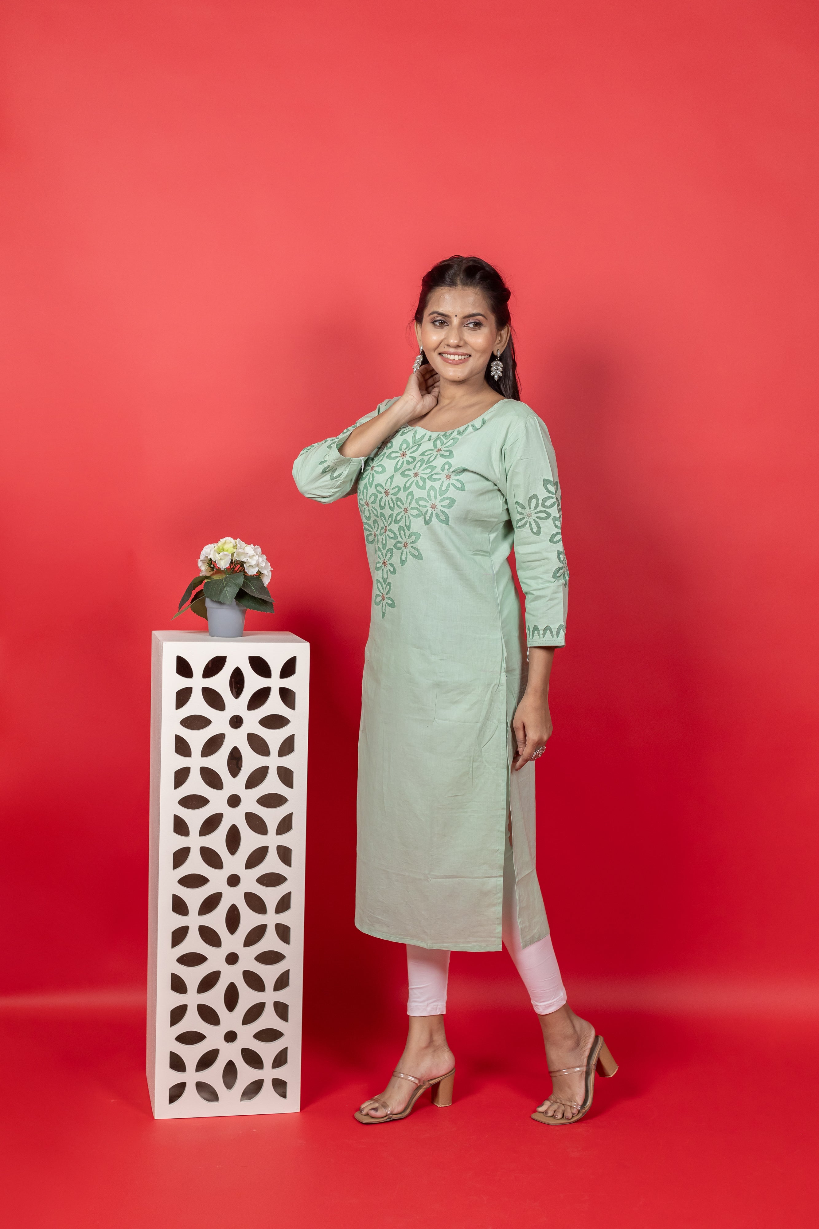 Handwork Aplique Cotton Kurti