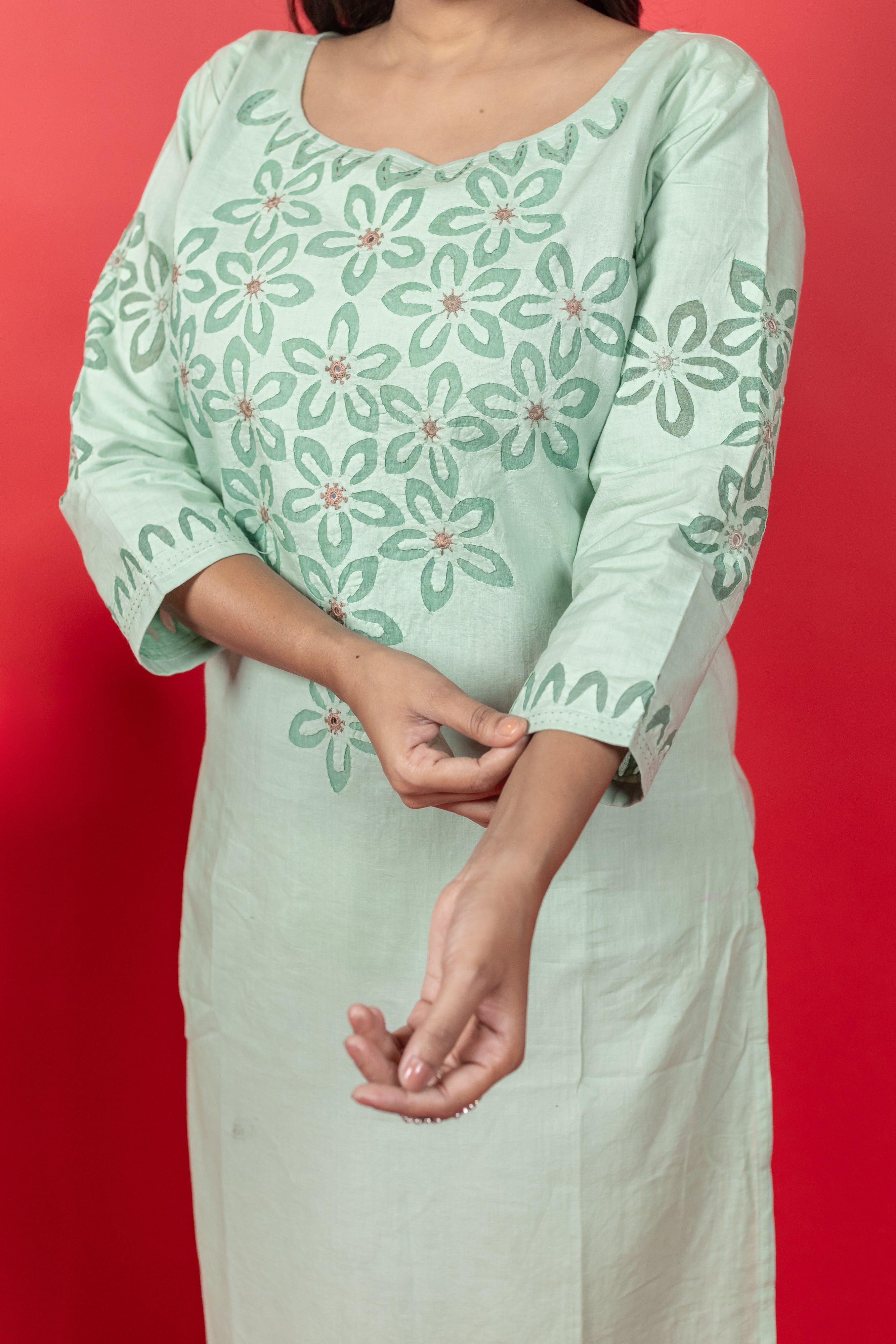 Handwork Aplique Cotton Kurti