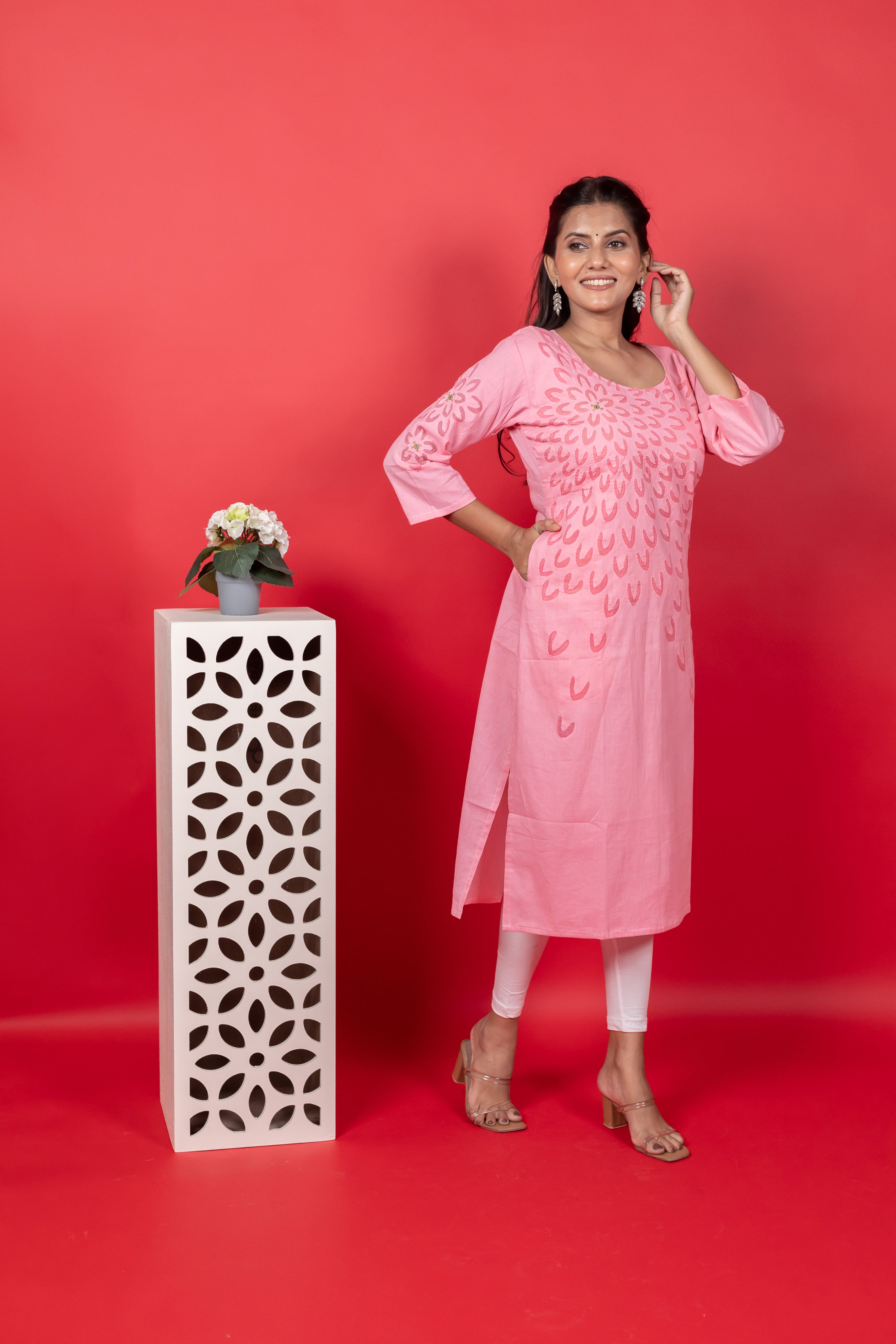 Handwork Aplique Cotton Kurti