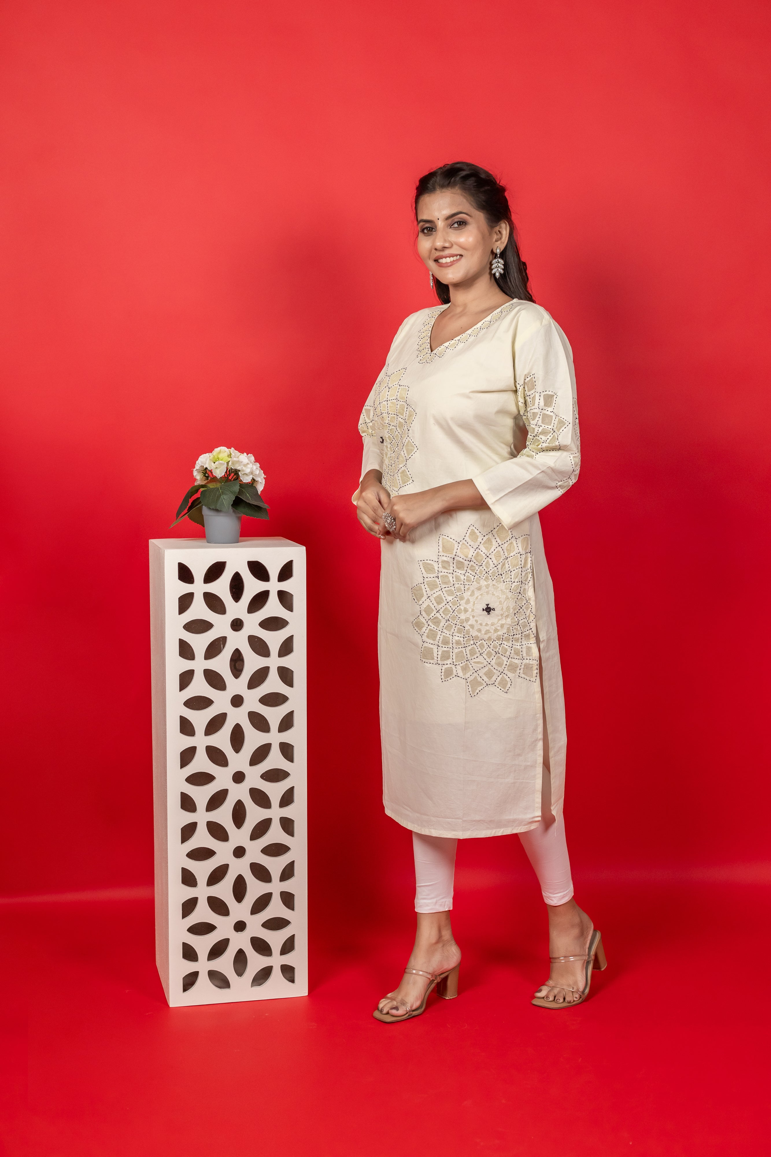 Handwork Aplique Cotton Kurti