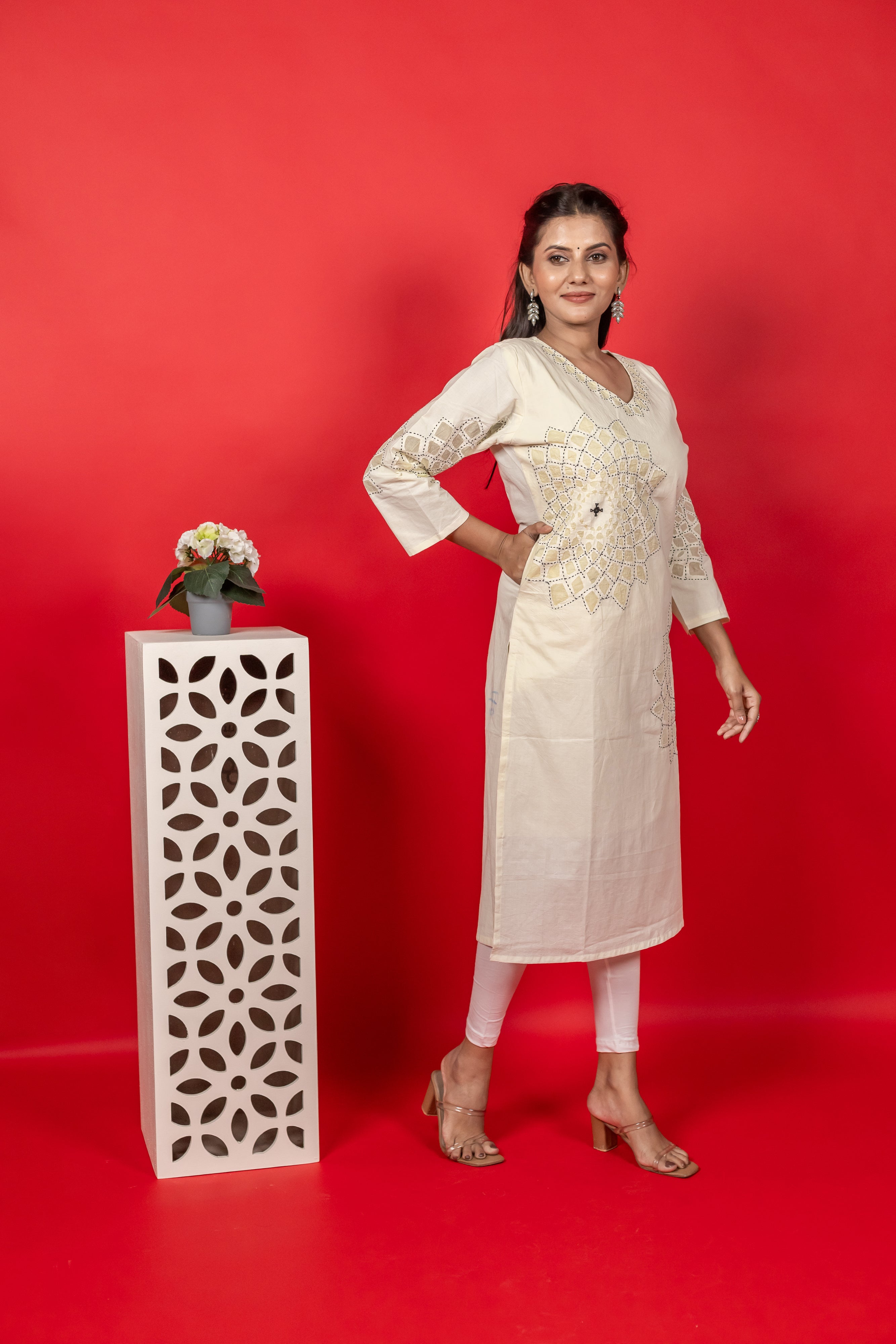 Handwork Aplique Cotton Kurti