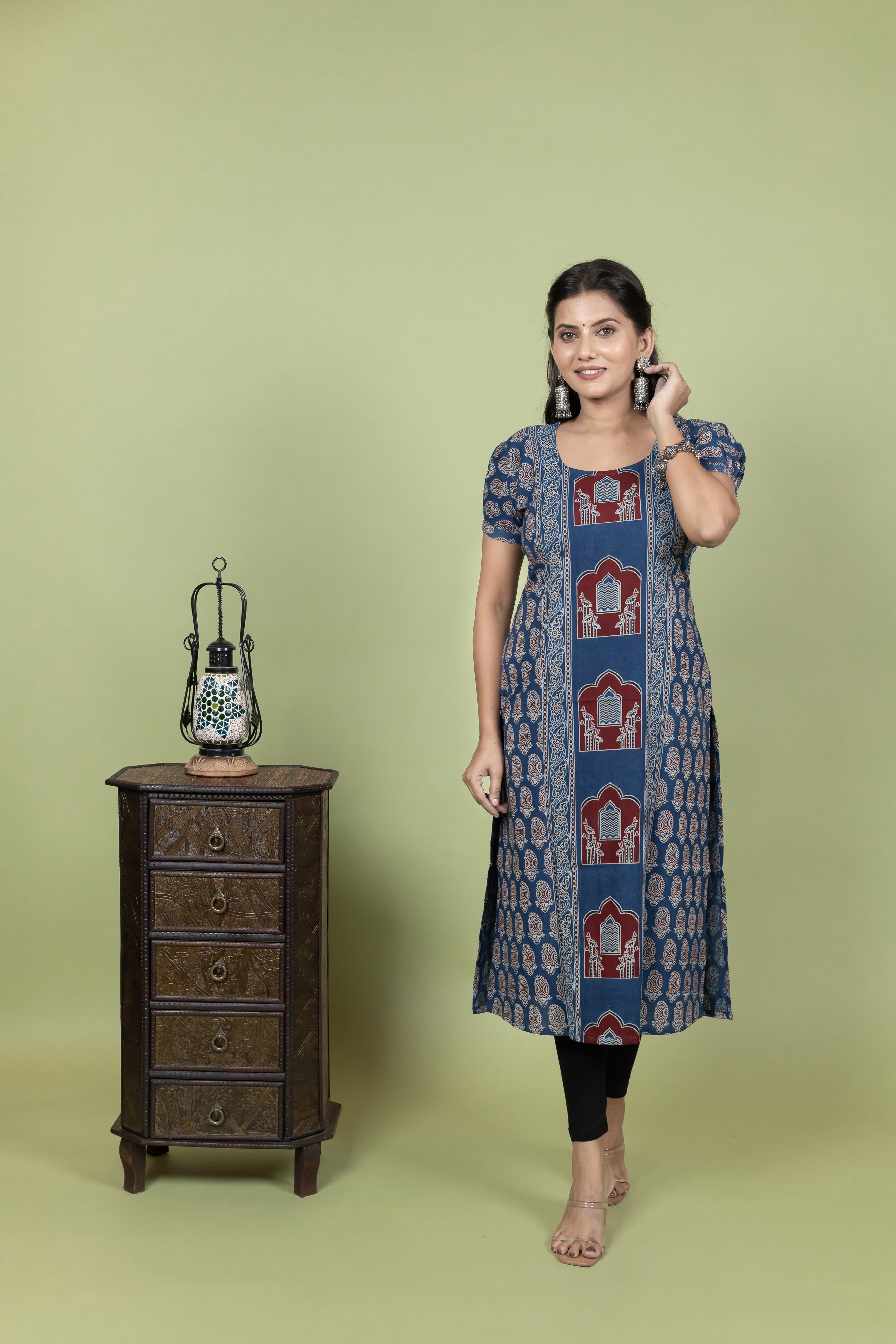 Ajrakh Printed Cotton Kurti