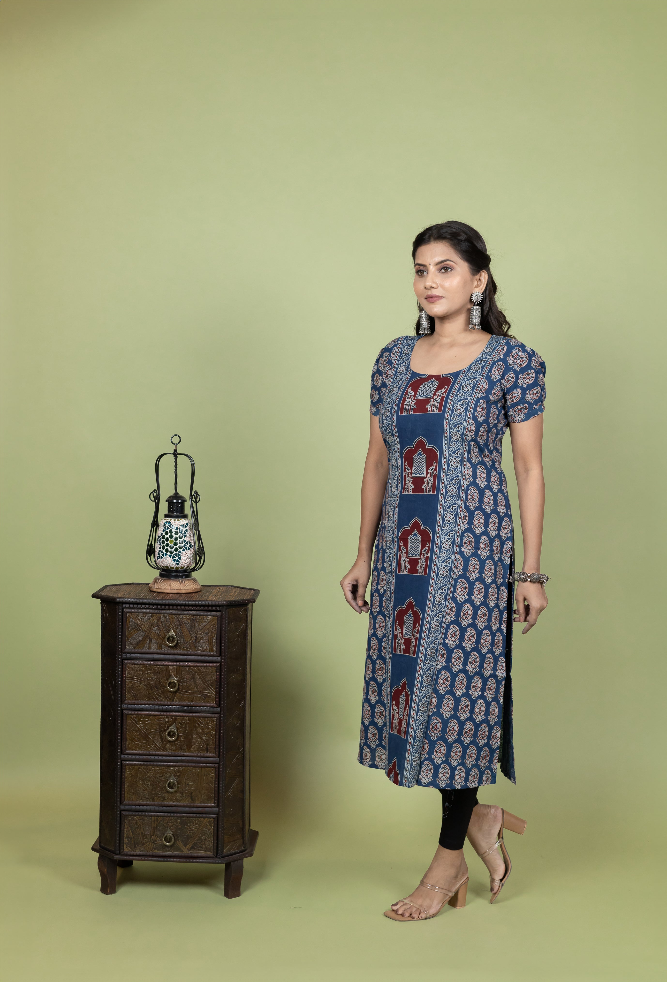 Ajrakh Printed Cotton Kurti