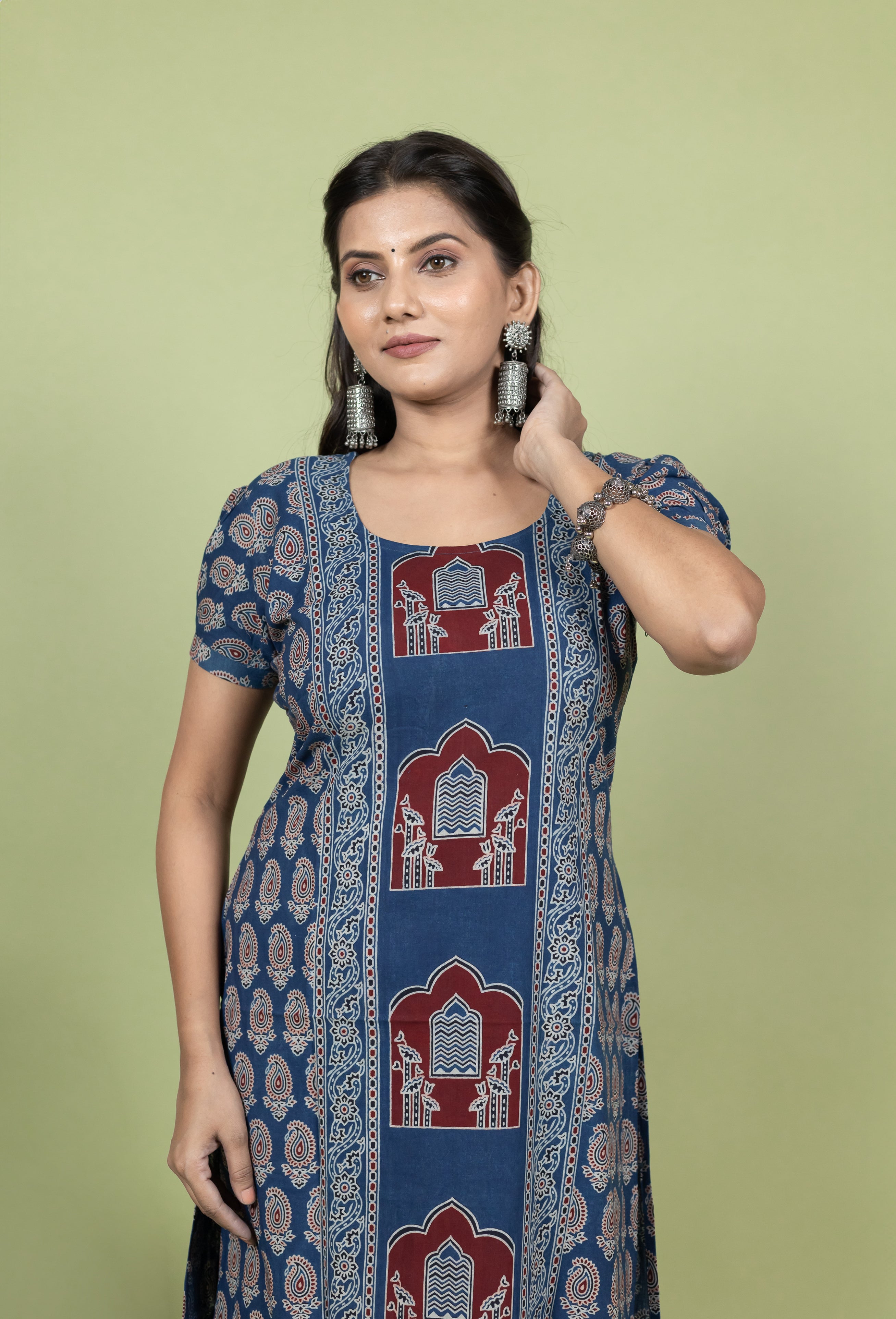 Ajrakh Printed Cotton Kurti