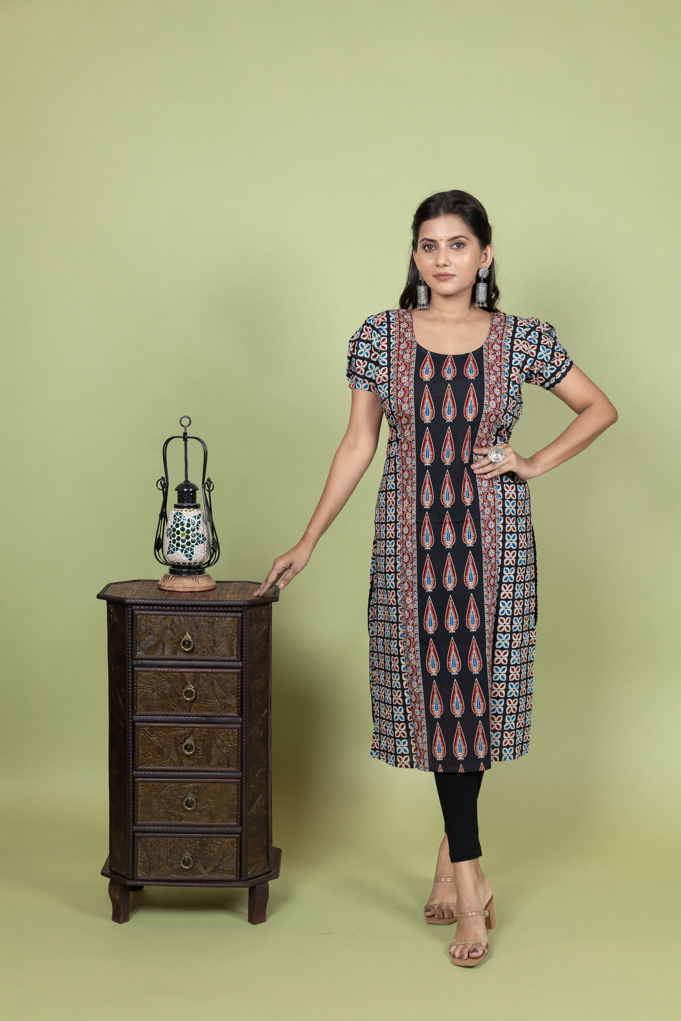 Ajrakh Printed Cotton Kurti