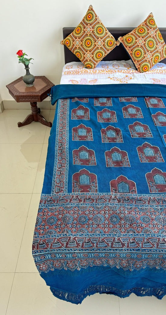 Ajrakh Block Printed Single Bed Cotton Comforter