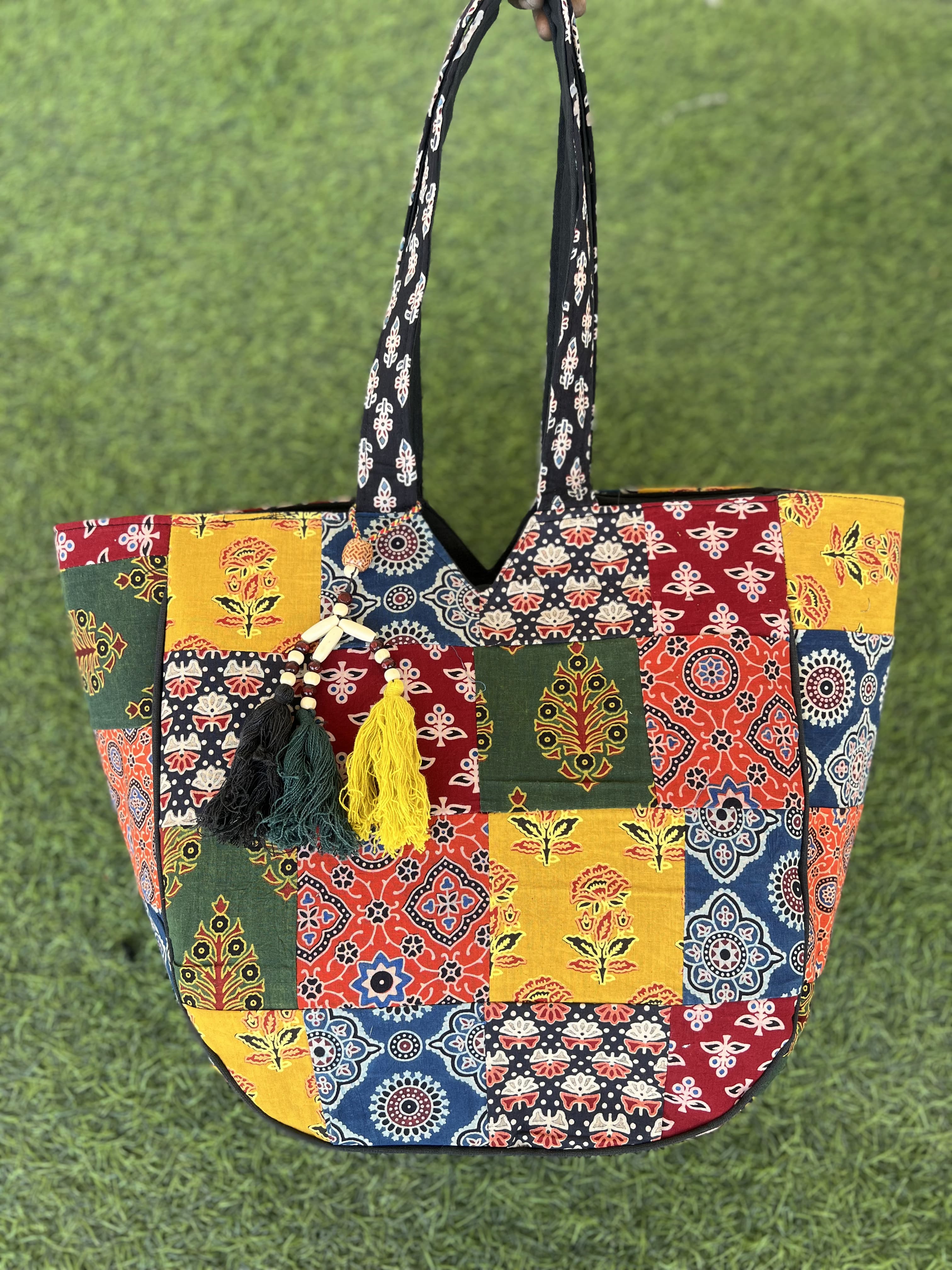 Ajrakh Patchwork Shopping Bag