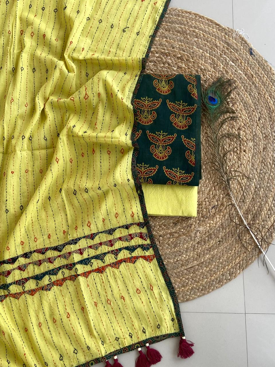 Ajrakh Print Natural Dye 3 pcs Suit