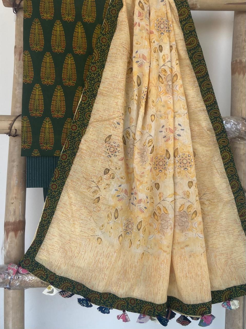 Ajrakh Sanganeri Top & Bottom Set