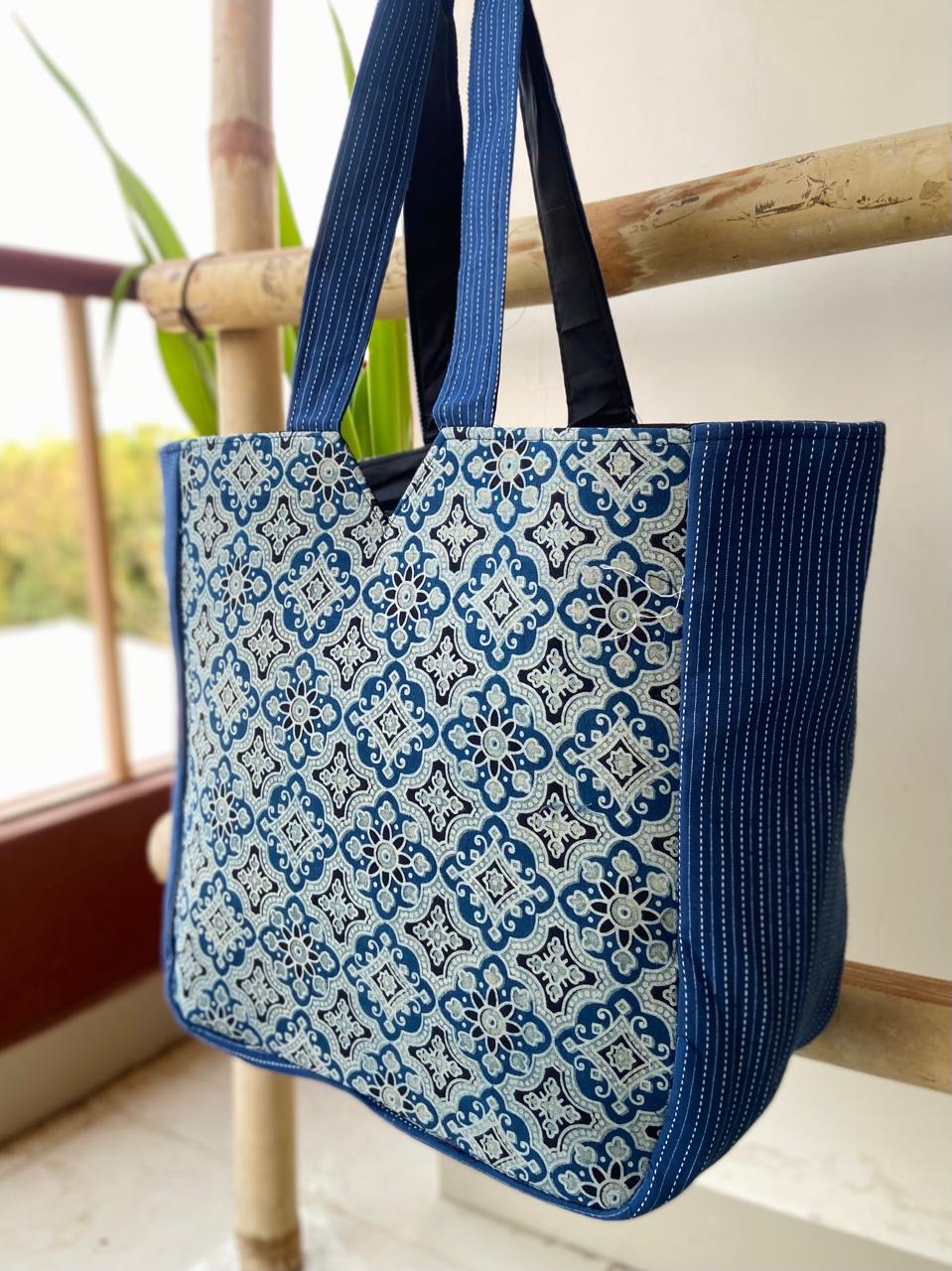 Ajrakh Print Shopping Hand Bags