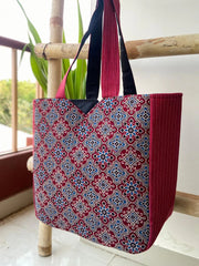 Ajrakh Print Shopping Hand Bags