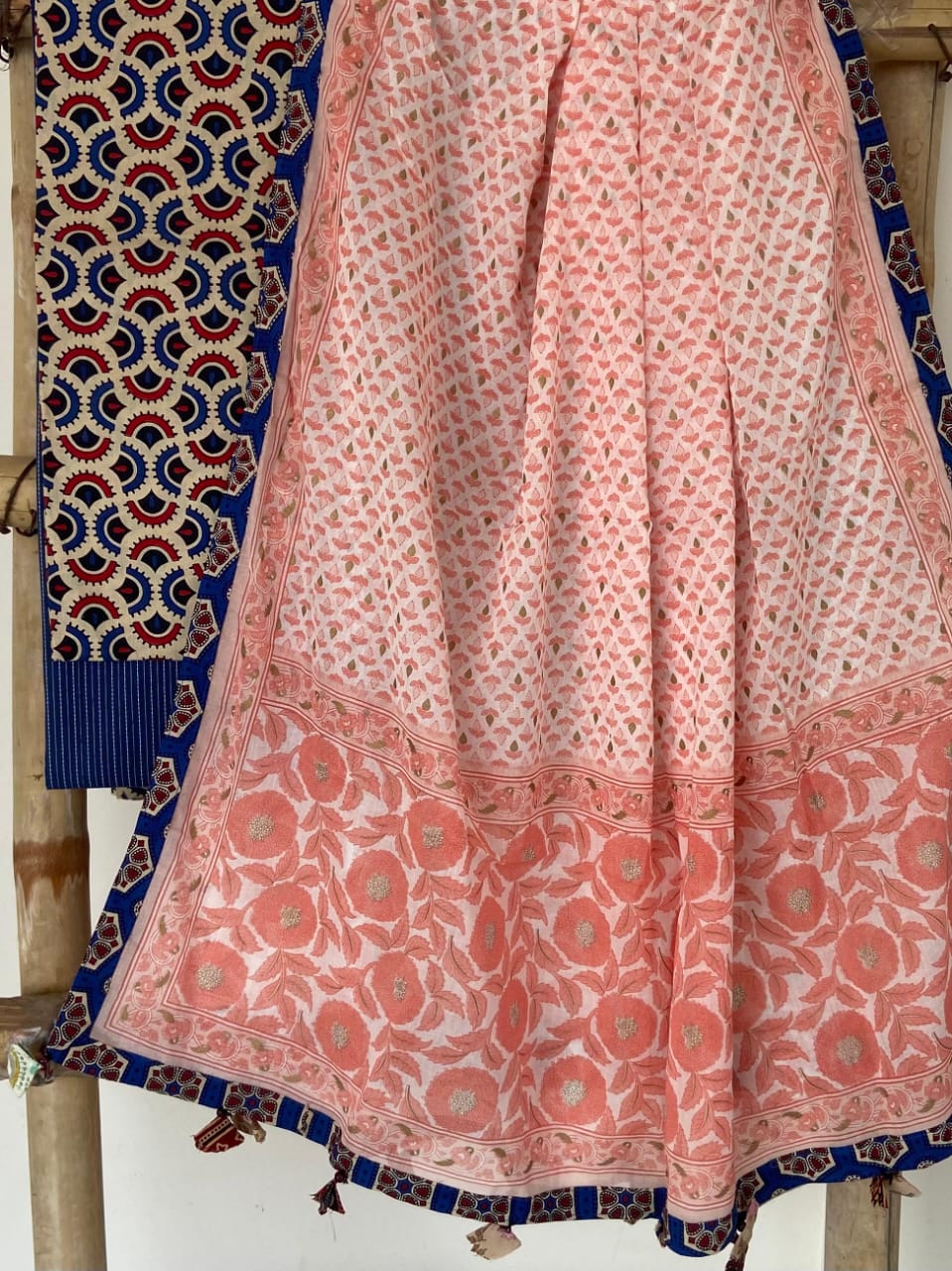 Ajrakh Sanganeri Top & Bottom Set