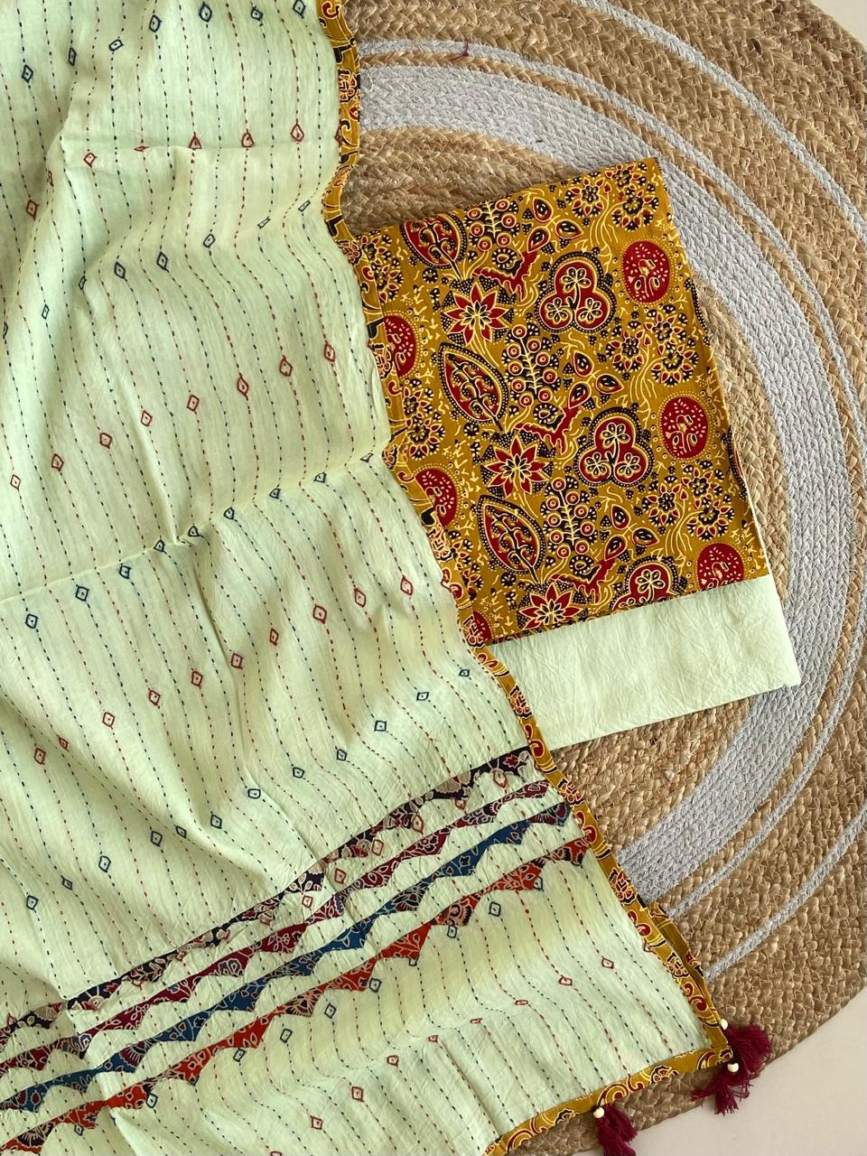 Ajrakh Print Natural Dye 3 pcs Suit