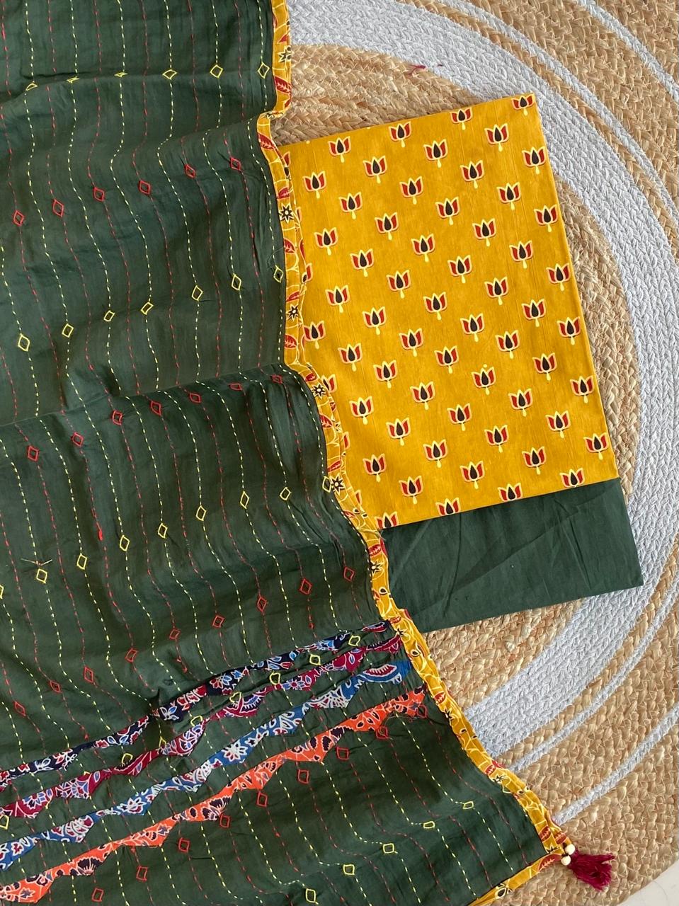 Ajrakh Print Natural Dye 3 pcs Suit