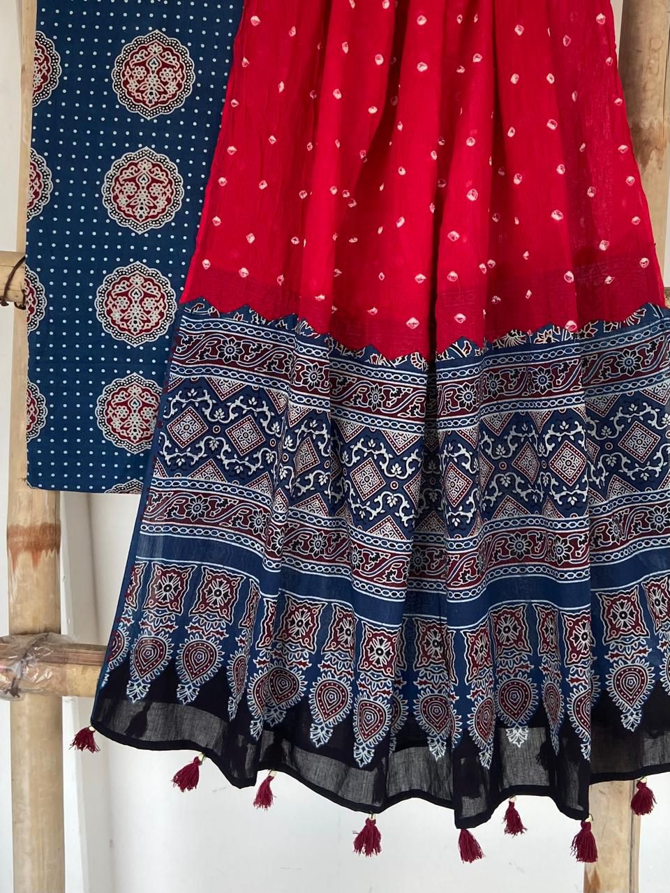 Bandhani Dupatta Suit Pcs