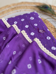 Bandhani Mirror Work Suit with Dupatta