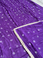 Bandhani Mirror Work Suit with Dupatta