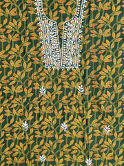 Chikankari Work Ajrakh Dupatta Suit