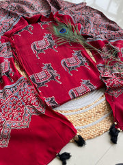 Modal Silk Top with Dupatta