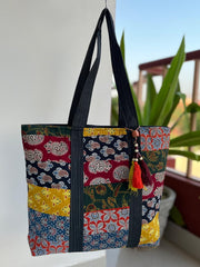 Ajrakh Patchwork Shoulder Handbag