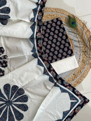 Ajrakh Patch Work Suit with Dupatta