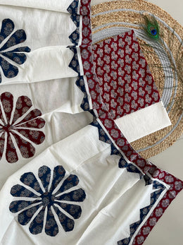 Ajrakh Patch Work Suit with Dupatta