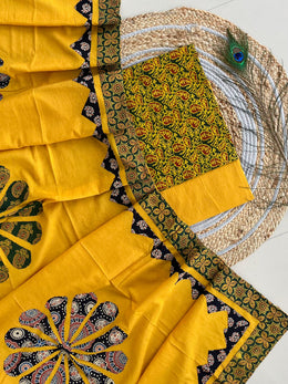 Ajrakh Patch Work Suit with Dupatta
