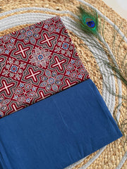 Ajrakh Patch Work Suit with Dupatta