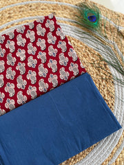 Ajrakh Patch Work Suit with Dupatta