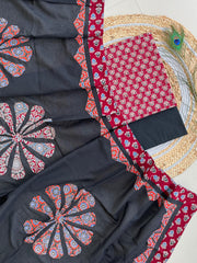 Ajrakh Patch Work Suit with Dupatta