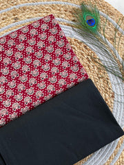 Ajrakh Patch Work Suit with Dupatta